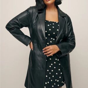 Reformation Veda Crosby 90s Longline Leather Blazer - 1X